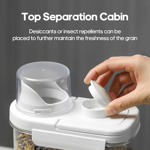 1.7 Qt/1.6 L Bird Seed Storage Container with Lids Airtight Measuring Cup, Bird Seed Dispenser Pet Food Container Are Used to Store Bird Food, Chicken Feed BPA Free (1.6L, White) - color: 1.6L,/White