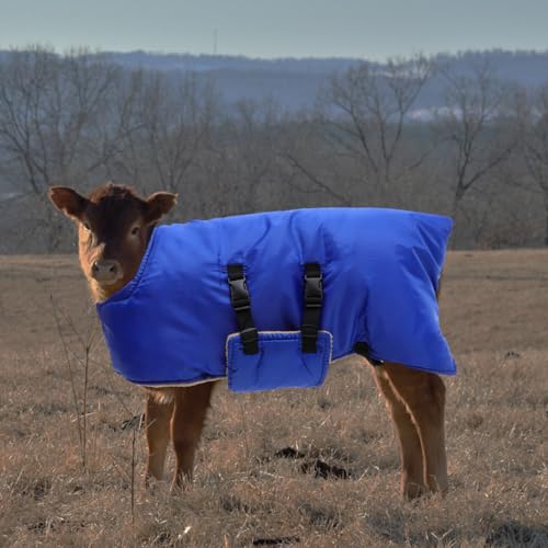 Beavorty Waterproof Calf Vest Warm Coat with Adjustable Buckle Windproof Design for Livestock Winter Apparel Pasture Supplies 42.51X33.46X0.39In