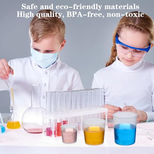 6 Pack Plastic Graduated Cup Set 30ml /60ml(2 oz)/100ml Clear Liquid Measuring Cups Plastic Graduated Beakers for Kitchen Dual Scale Baking Lab Measure Accurate