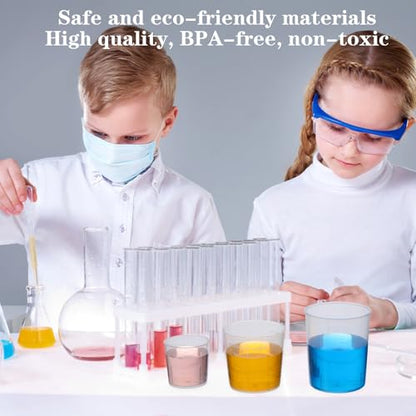 6 Pack Plastic Graduated Cup Set 30ml /60ml(2 oz)/100ml Clear Liquid Measuring Cups Plastic Graduated Beakers for Kitchen Dual Scale Baking Lab Measure Accurate