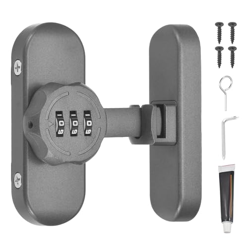 PATIKIL 90/180 Degree Barn Door Combination Lock with Password, 3 Digit Mechanical Password Lock for Sliding Door Gate Cabinets Closet, Gray - color: Gray