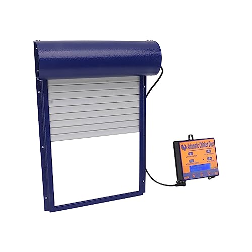 Automatic Chicken Coop Door, Solar Powered 3 in 1 with Timer HD LED Display for Chicken Duck Goose (Blue) - color: Blue