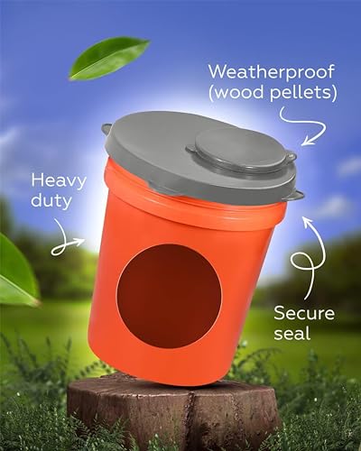 Skywin 5 Gallon Bucket Lid, Seal Lid, Wood Pellet Storage Containers, Bird Seed Container, Lump Charcoal Storage, Weather Resistant Rubber (Bucket Not Included) (Grey) - color: Gray