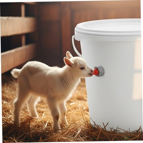 3-Pack Goat Nipples, Rubber Baby Goat Bottle Nipples with Anti-Reflux Valve for Lambs, Calves, Puppies & Kittens - Easy to Install & Clean