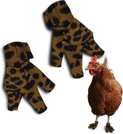 Chicken Shoes for Injured Feet – Protective Neoprene Footwear for Chicken, Open-Toe Design for Bumblefoot Relief, Made in USA (Chicken Shoes, Leopard, Medium Chickens) - color: Leopard