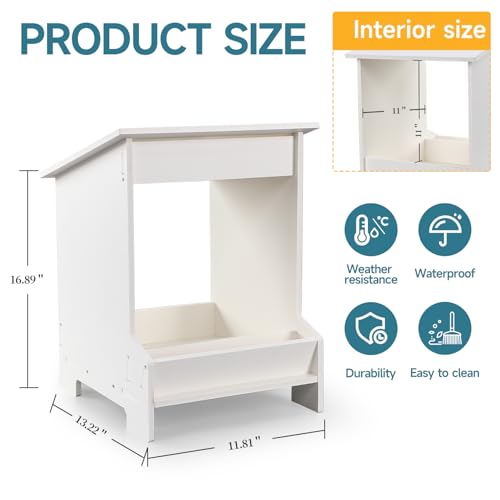 EARTHSON Nesting Boxes for Chickens, Chicken Coopwith Egg Storage, Chicken Laying Nest Box for Poultry Farm, Chicken Nesting Boxes for Duck and Poultry, White