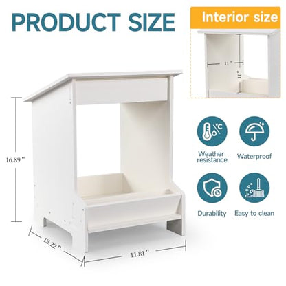 EARTHSON Nesting Boxes for Chickens, Chicken Coopwith Egg Storage, Chicken Laying Nest Box for Poultry Farm, Chicken Nesting Boxes for Duck and Poultry, White