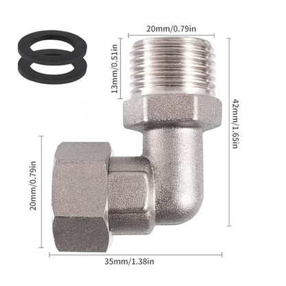 Clawfoot Bathtub Faucet Upgrade Kit - Brass Elbow Adapters, Easy Water Line Connection, 1/2 IPS Female to 1/2 IPS Male, Set of 2 (Chrome Plated) - size: 2 Chrome Plated