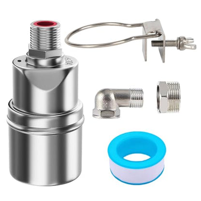 1 Pack Float Valve For Water Tank,1/2" to 3/4'' Water Float Valve, 304 Stainless Steel Fully Automatic Water Level Level Control Float Valve For Water Tank Pool Livestock Troughs Distille - size: 1 Pack-B