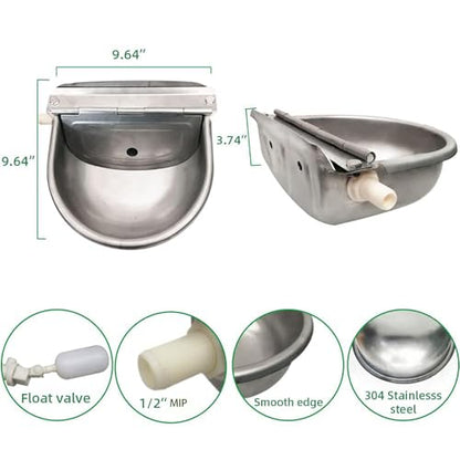 Automatic Livestock Waterer,304 Stainless Steel, for Cattle Dogs Horses | Auto Refill | Rust-Proof|Easy Install & Clean | Automatic Water Dispenser for Large Dogs
