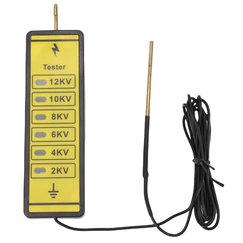 Generic Electric Fence Voltage Fault Finder, Digital Tester with 6 Indicator Lights, Range 2000-12000V, Rain Proof, for Quick Inspections, Portable Testing Tool