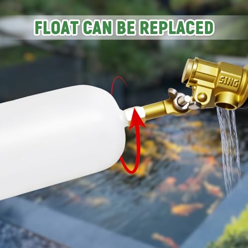 Float Valve 1/2 inch,2Pcs Brass Float Valve with Adjustable Arm Livestock Water Tank Float Valve Switch Shut Off Pool Auto Fill Valve for Livestock Trough Fountain Pool Pond