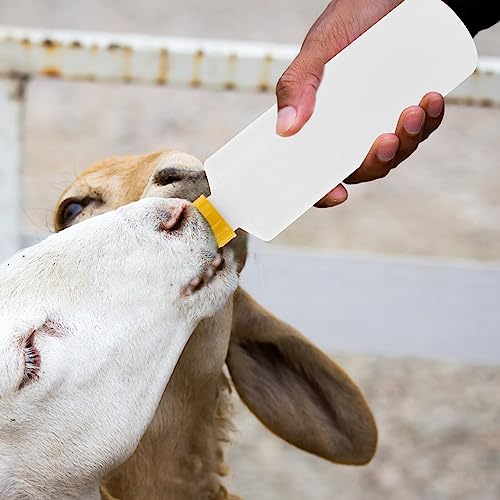 HEMOTON 5 Sets 400ml Lamb Feeding Bottle, Kid Livestock Drink Bottle, Baby Goat Calf Milk Water Bottle, Lamb Bottles for Farm Accessories Bottle