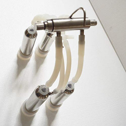 TECHTONGDA Milking Cluster Stainless Steel Cow Milking Cluster Milk Cup Set Replacement Milk Claw Cluster for Electric Milking Machine