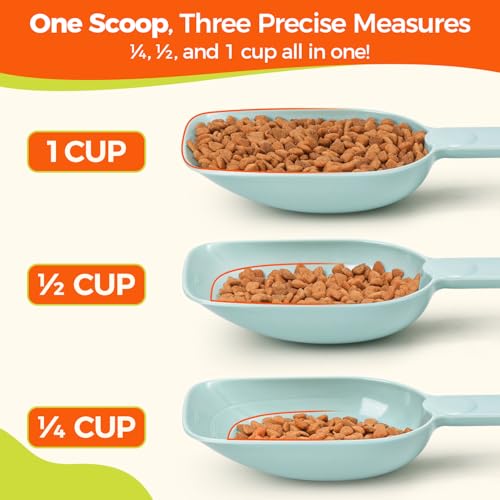 Dog Food Scoop 1 Cup, One Cup Measuring Cup, Food-Grade Melamine Pet Food Scoop, Durable 1 Cup Scoop with Precise Markings, BPA-Free & Dishwasher Safe (Green, 8oz) - color: Green