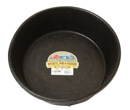 Little Giant® Heavy Duty Rubber Tub | Durable Rubber Feed Pan | Indoor & Outdoor Feed Bucket | 8 Quarts