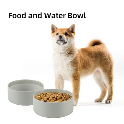 Havniva 6.1” Ceramic Dog Bowls, Dog Food and Water Bowl for Small & Medium Dogs, Durable Dog Water Bowl with Non-Slip Rubber Base Large Capacity Pet Feeding Bowl - color: Matte Gray, size: 6.1 Inch
