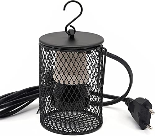 Guard Hanging Cage Heater, Reptile Heat Lamp Heater with Anti-Bite Iron Tube Pet Safety Heat Lamp Shade, for Parrots, Lizards, Turtles,75W - size: 75W