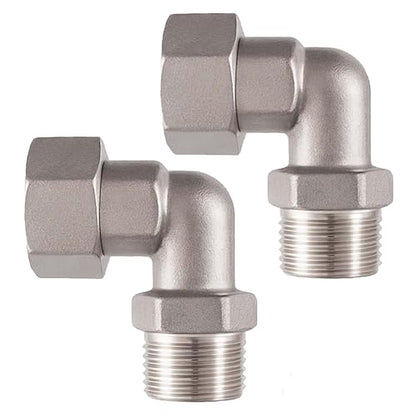 Clawfoot Bathtub Faucet Upgrade Kit - Brass Elbow Adapters, Easy Water Line Connection, 1/2 IPS Female to 1/2 IPS Male, Set of 2 (Chrome Plated) - size: 2 Chrome Plated