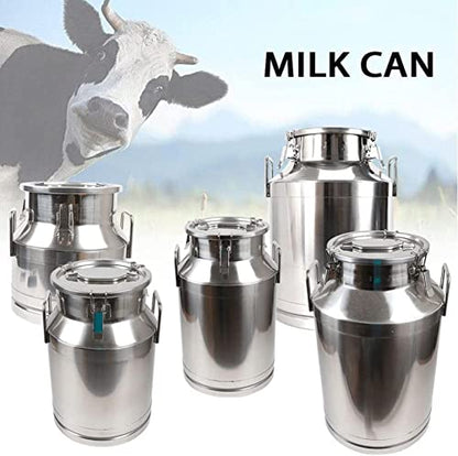12-60L Milk Can 304 Stainless Steel Milk Transport Can Milk Bucket Wine Pail Barrel Tea Canister Tote Jug with Sealed Lid Heavy Duty Liquid Storage Container,20L,50L(13.16 Gallon)
