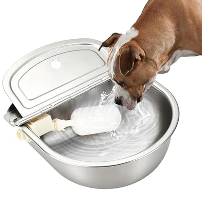 NATGAI Automatic Waterer Bowl with Float Valve | Stainless Steel Stock Horse Cattle Goat Sheep Dog Waterer for Livestock Dog Goat Pig (Without Drainage Hole)