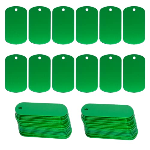 StayMax 100 Pack Anodized Aluminum Engraving Blank Tags Stamping Blanks (Green) - color: Green