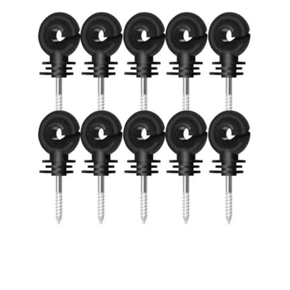 Electric Fencing Ring Insulators Electric Fence Insulator Screw in Ring Post Wire Holder Farm Cattle Sheep Horse Dog Barrier Kit(10pcs) - color: 10pcs