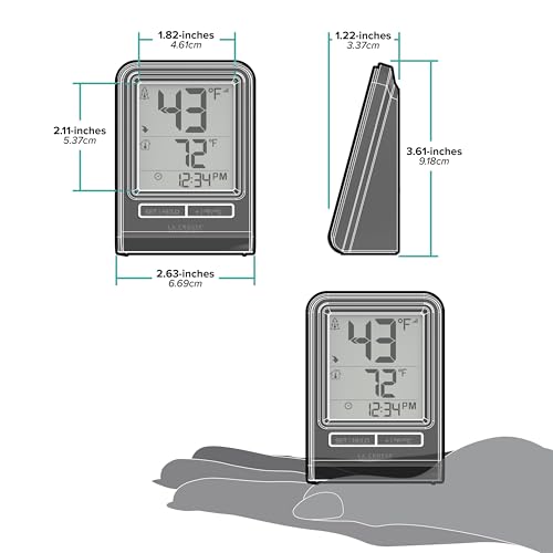 La Crosse Technology 308-1409BNH-CBP Battery Operated Wireless Digital Thermometer - Black - color: Black