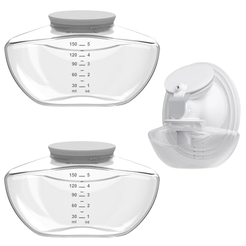 2pcs Breastmilk Container Compatible with Upgraded Mobile Flow | Upgraded M9, M9 Breast Milk Storage Bottle with Silicone Lip, BPA Free, Leak-Proof, Not Original Parts, 2packs Gray Collector - size: Gray 2pcs Bottle