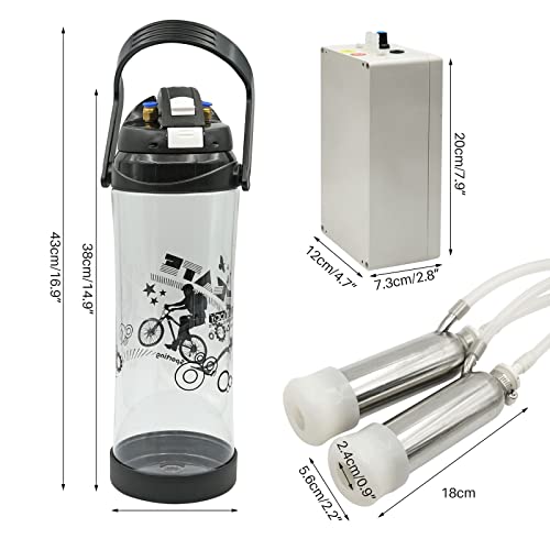Milking Machine for Cows 3L Pulsation Vacuum Electric Suction Pump Milking Machine Portable Milking Equipment with 2 Teat Cups - style: Cow