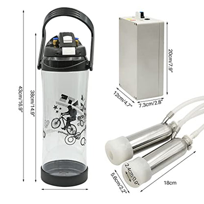 Milking Machine for Cows 3L Pulsation Vacuum Electric Suction Pump Milking Machine Portable Milking Equipment with 2 Teat Cups - style: Cow