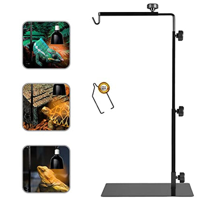 Reptile Metal Lamp Stand, Adjustable 24 to 38 in of The Basking Light Floor Holder Heat Lamp Bracket, Suitable for Snake Turtle Bearded Dragon Chameleon Habitat Terrarium Tank Accessories - size: XL