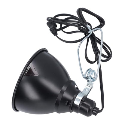HEEPDD Reptile Heat Lamp Fixture, 250W Aluminum Reflector Dome with E27 Socket for UVA UVB Light, Ceramic Heat Emitter
