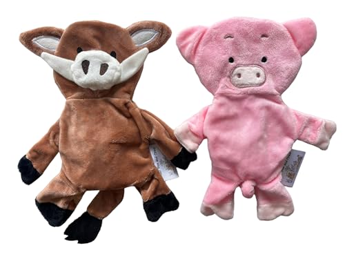 Pig and Boar Crinkle Squeaker Pet Toys Two Pack - for Dogs, Pigs, and Other Small Pets