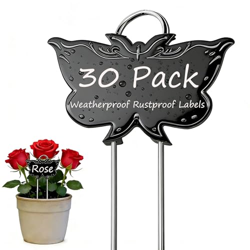 Metal Plant Labels 11in Tall 30 Pack Black Outdoor Waterproof Garden Label Large Garden Seed Stake Tags for Flowers Fruits and Vegetables - color: Black 30 Pack