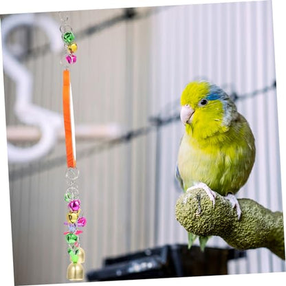 Toddmomy 1pc Chicken Mirror Toy Bells Rooster Hanging Mirror for Parrots and Birds Engaging Pet Supplies for Chewing and Playtime Activities