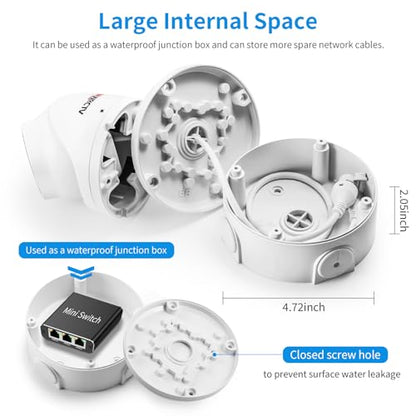 【Security Camera Junction Box】 ABS Universal Security Camera Mount Bracket for Bullet/Dome CCTV Camera 4 Pack | Waterproof Junction Box - size: 4 Pack