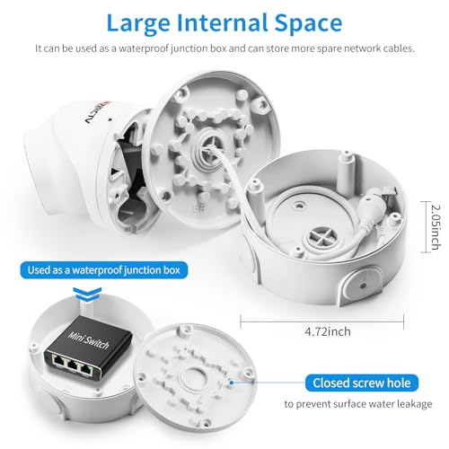 8 Pack Security Camera Junction Box Outdoor-ABS Universal Security Camera Mount Bracket for IP Camera - size: 8 Pack