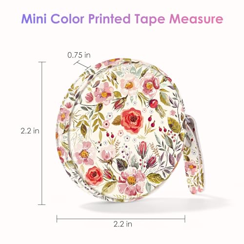 Two-Piece Sewing Tape Measure，Colour Printed Small Retractable Soft Measuring Tape for Tailor Cloth Fabric Body Measurements. - color: Flower One