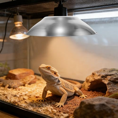 Reptile Heat Lamp Shade: Anti Scald Lampshade Heat-Resist Heating Light Guard - Metal Lighting Fixture for Reptile, Chicken, Pet Coop Enclosure