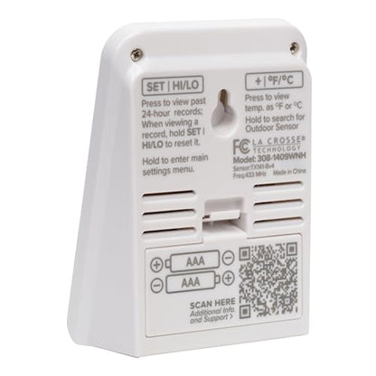 La Crosse Technology 308-1409WNH-CBP Battery Operated Wireless Digital Thermometer - White - color: White