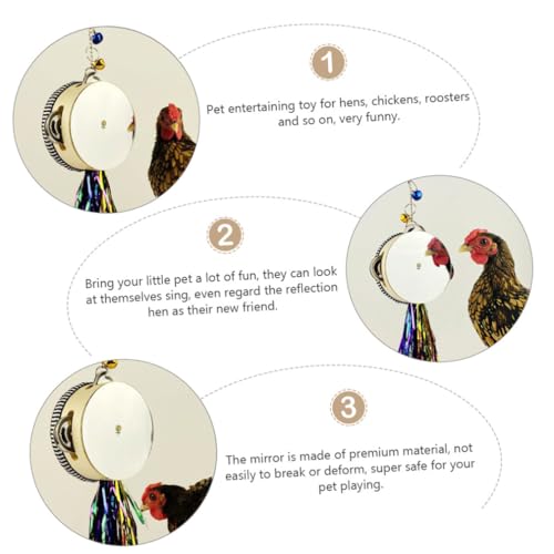 Yardwe Rooster Toy Chicken Pecking Toy Double Sided Mirror Drum Safe Material
