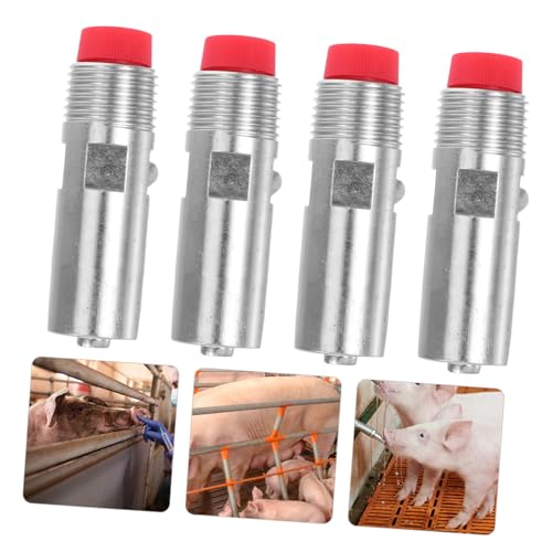 Yardwe 5pcs Automatic Pig Nipple Waterer Stainless Steel Feeder for Drinking Easy Installation Fresh Water Supply for Farm Livestock