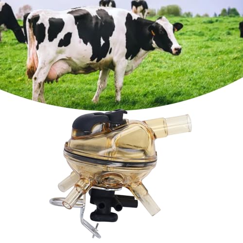 Milking Claw 320CC PSU Stainless Steel Cow Milk Collector, Farm Milking Machine Accessories, Efficient Milk Collection Tool with Transparent Cover and Air Shut Off Valve, Durable M