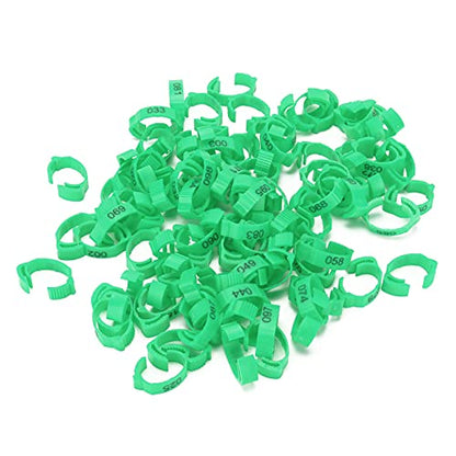 100Pcs Colorful Plastic Chicken Leg Buckle Rings, Retractable Poultry Identification Bands for Chicken Duck Bird, Safe and Material for Poultry Feeding Supplies (Green (100 Pieces per Pack)) - color: Green (100 pieces per pack)
