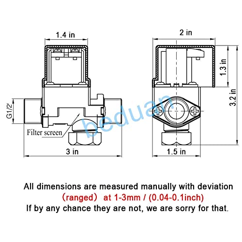 Beduan 12V Plastic Water Electric Solenoid Valve Normally Closed 1/2" (Pack of 2) - size: DC12V-1/2" (Pack of 2)