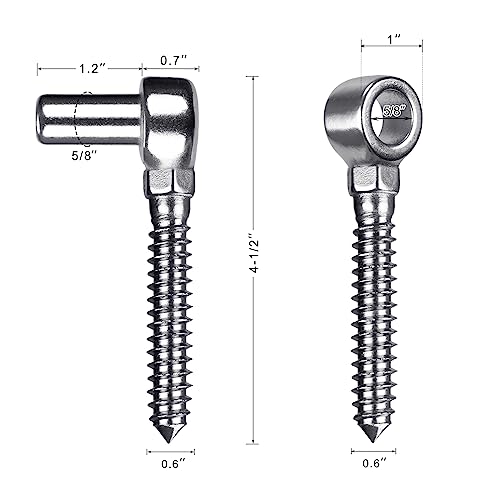 Insaga 304 Stainless Steel Gate Hinges with Screw Hook and Eye Gate Hinges to Mount Wooden Gates or Fences, One-Piece molding with Non-Welding Gate Bolt Hook (A Pair, M16) - color: M16-Hook+Eye Hinge-1pair