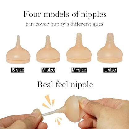 Doggiema Puppy Feeder Bottle, Silicone Feeding Nipple and Syringes for Puppies - size: Small Dog (150ml)