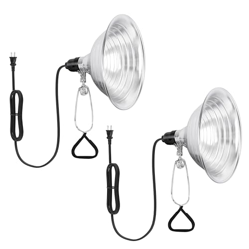 Simple Deluxe Clamp Lamp Light with Detachable 8.5 Inch Aluminum Reflector up to 150 Watts E26 Socket (No Bulb Included), 6 Feet Cord, UL Listed, 2 Pack - size: 8.5 Inch (150 Watts), style: 2 Pack