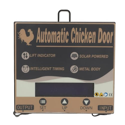 Auto Chicken Door, Battery Powered LED Display Automatic Chicken Door Opener for Duck (White) - color: White